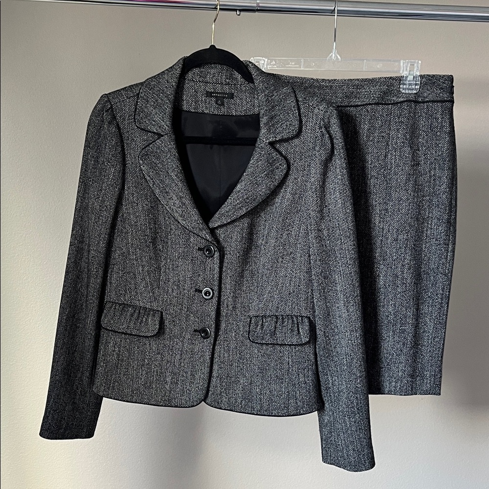 Semantiks Charcoal Blazer and Skirt Set